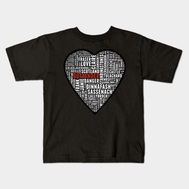 Your Face is My Heart Sassenach Kids T-Shirt by ShawnaMac